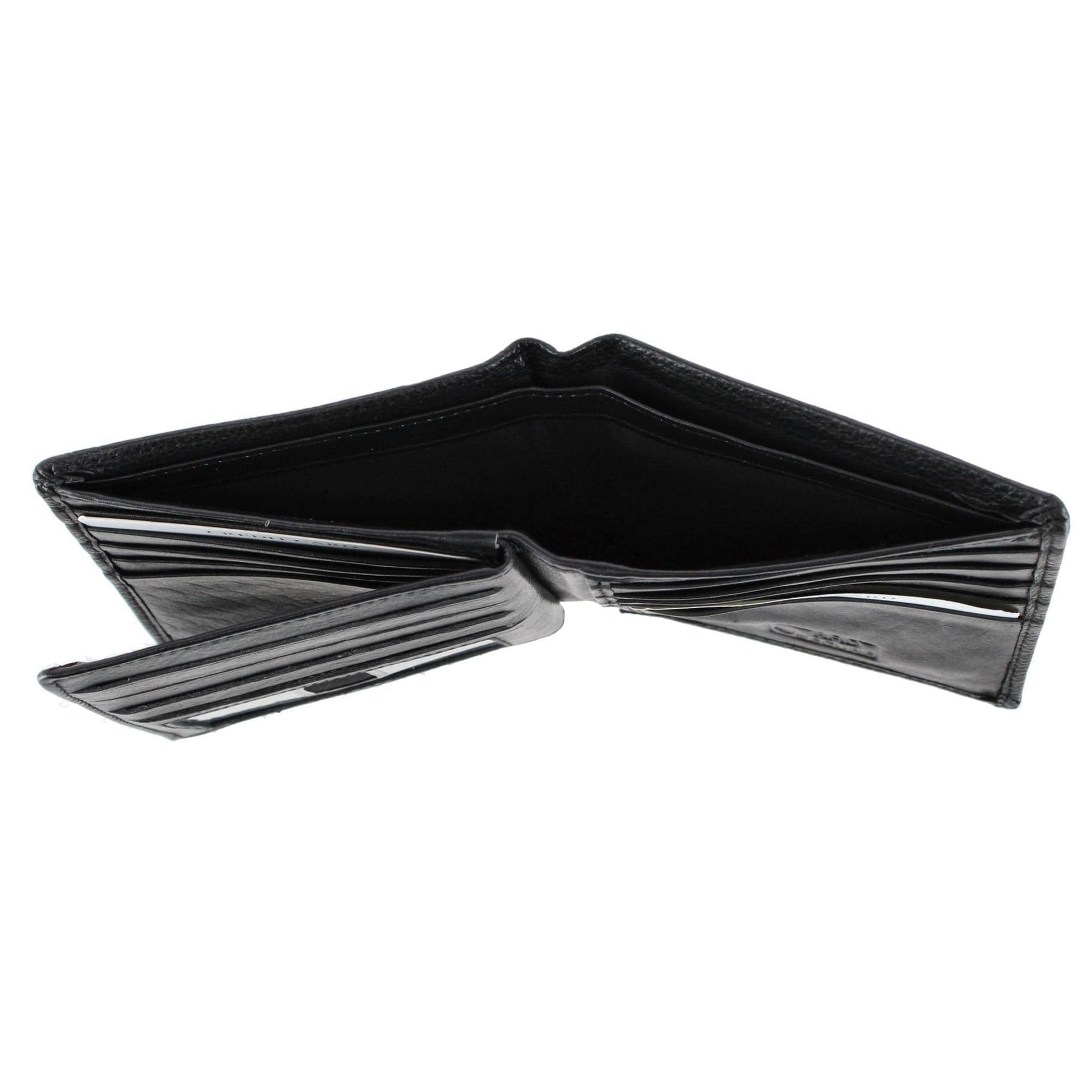 CTM® Men's Napa Leather RFID Hipster Wallet with Middle Flap - Black