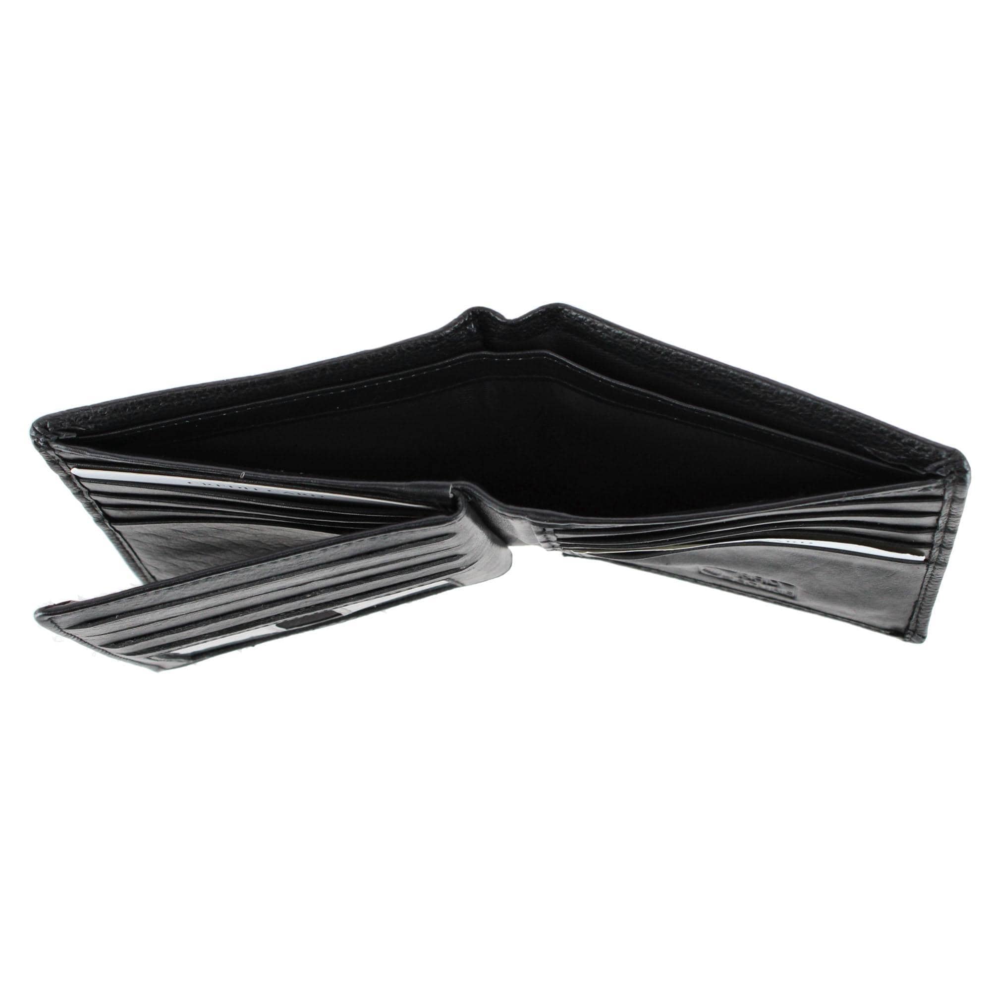CTM® Men's Napa Leather RFID Hipster Wallet with Middle Flap - Black