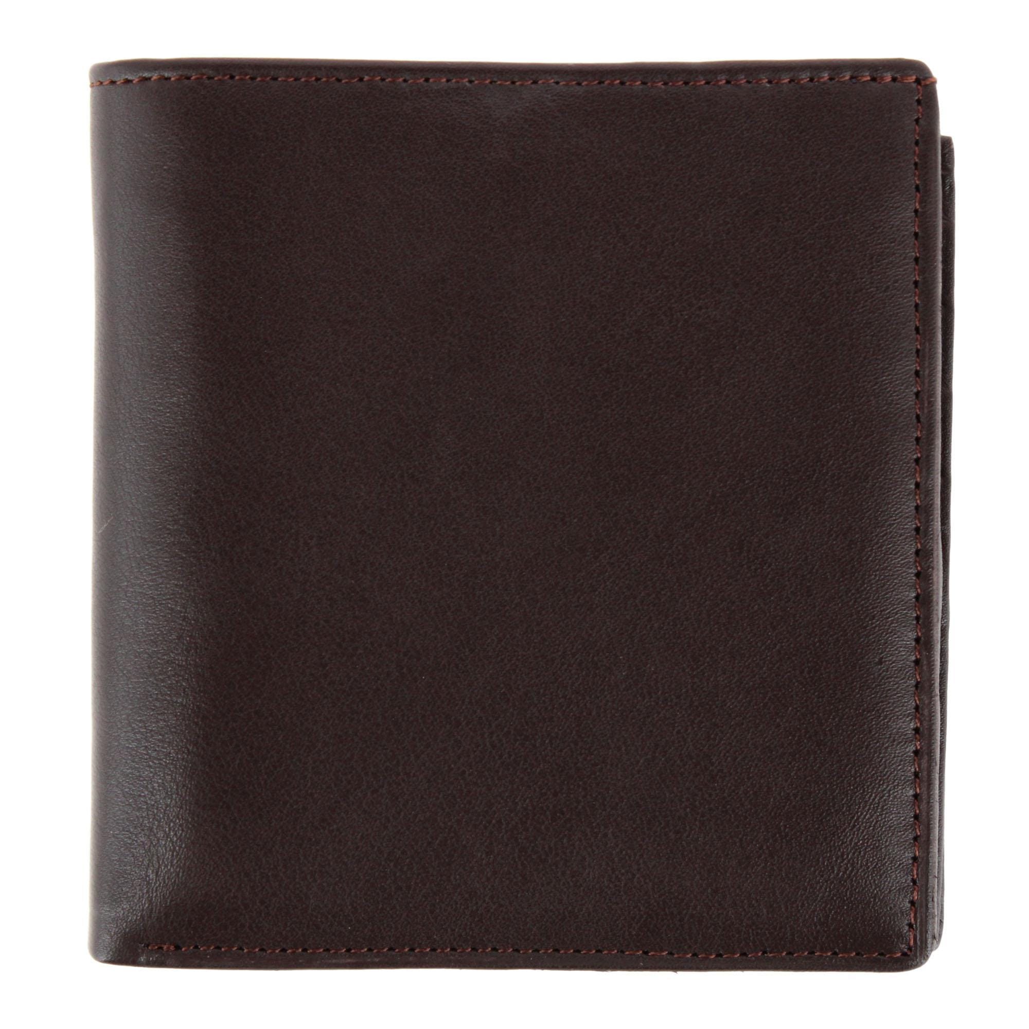 CTM® Men's Napa Leather RFID Hipster Wallet with Middle Flap - Brown