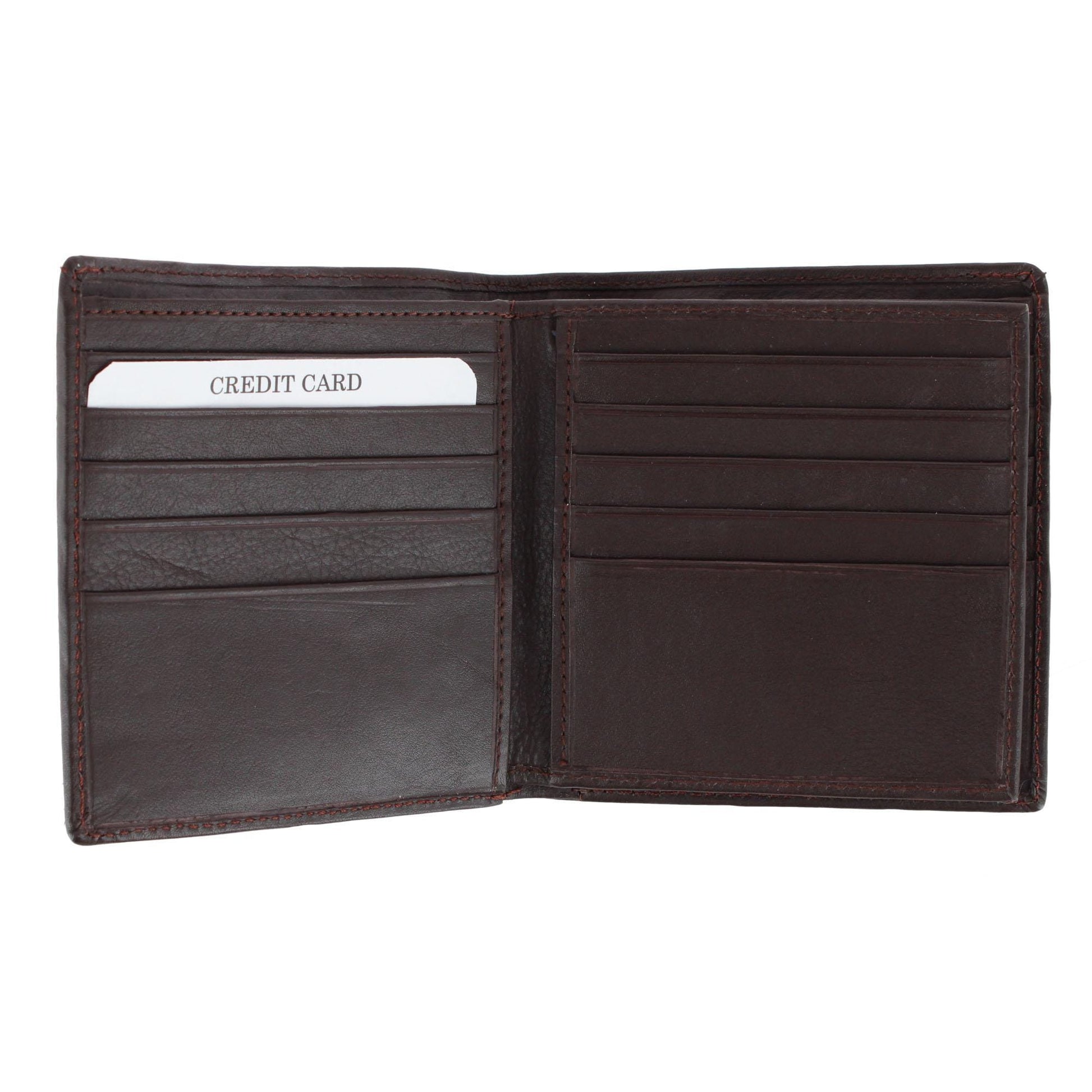 CTM® Men's Napa Leather RFID Hipster Wallet with Middle Flap - Brown