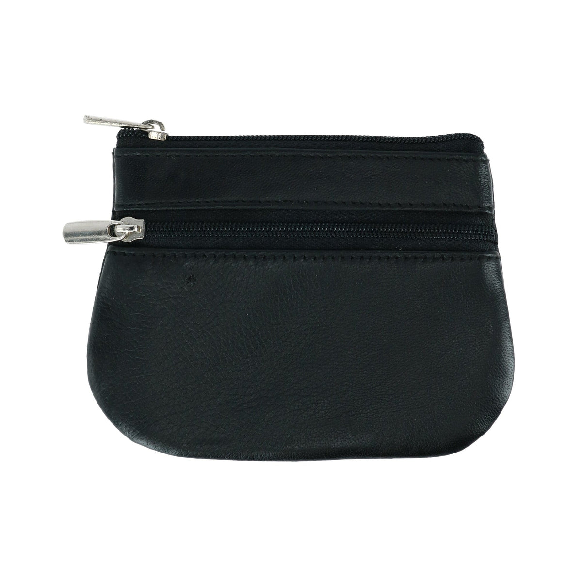 CTM® Leather Zipper Coin Pouch Wallet - Leather Zipper Coin Pouch Wallet