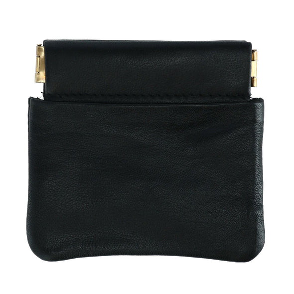 Leather Push Mouth Coin Wallet with Card Slots