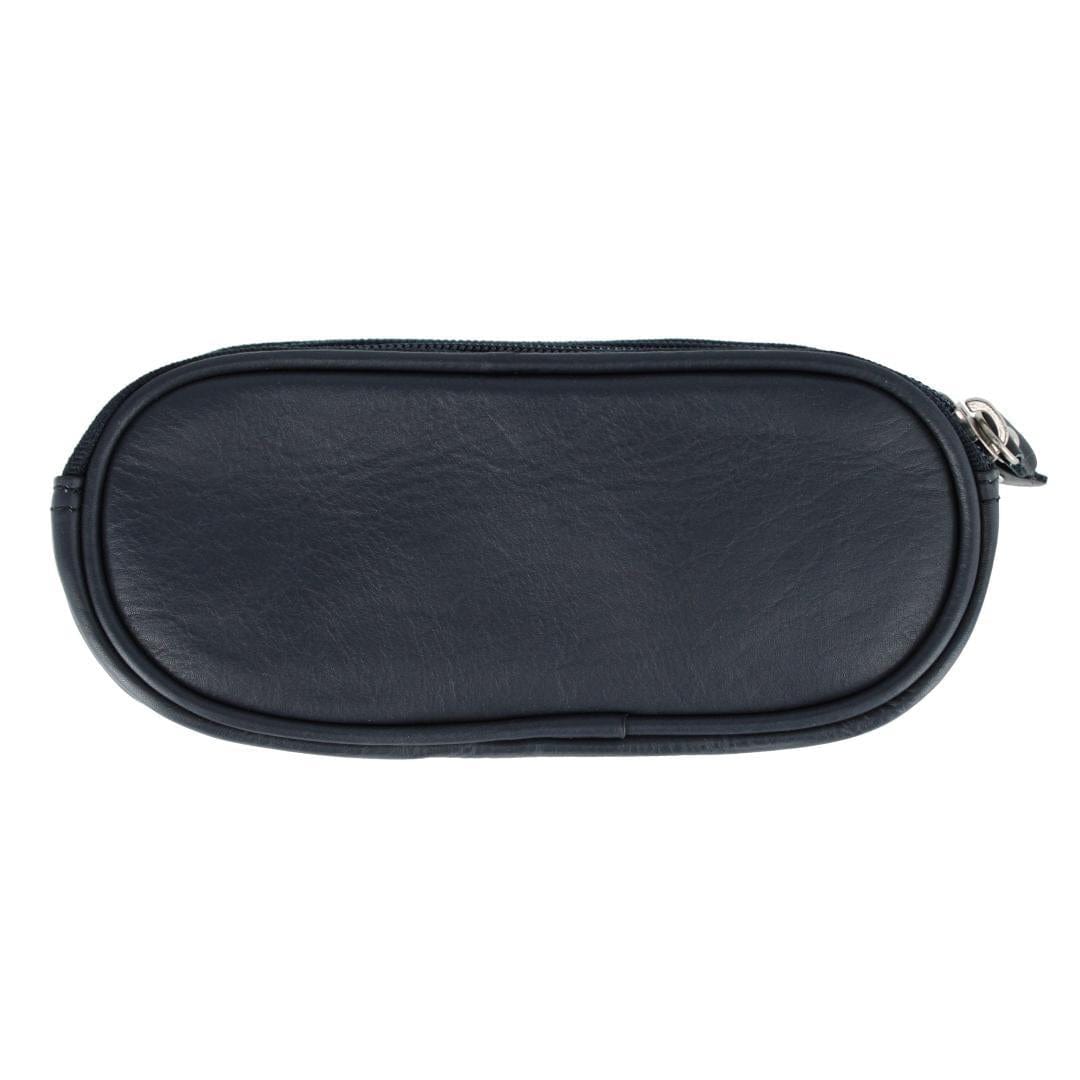 CTM® Napa Leather Zip Around Double Eyeglass Case Holder