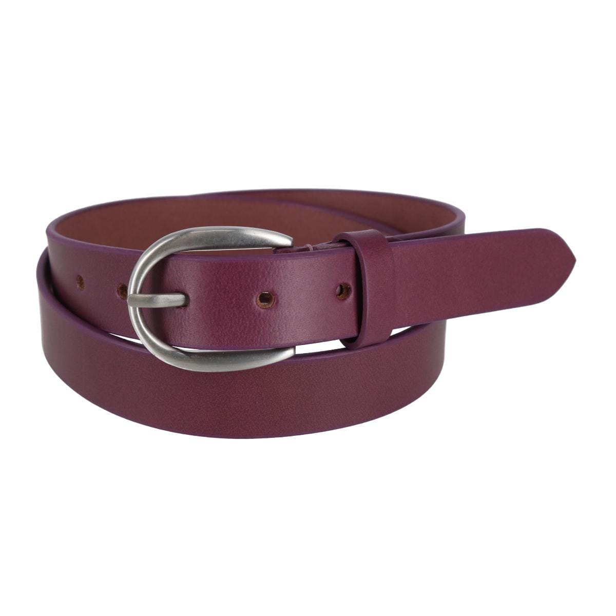 CTM® Women's Adjustable Smooth Leather Dress Belt - Purple
