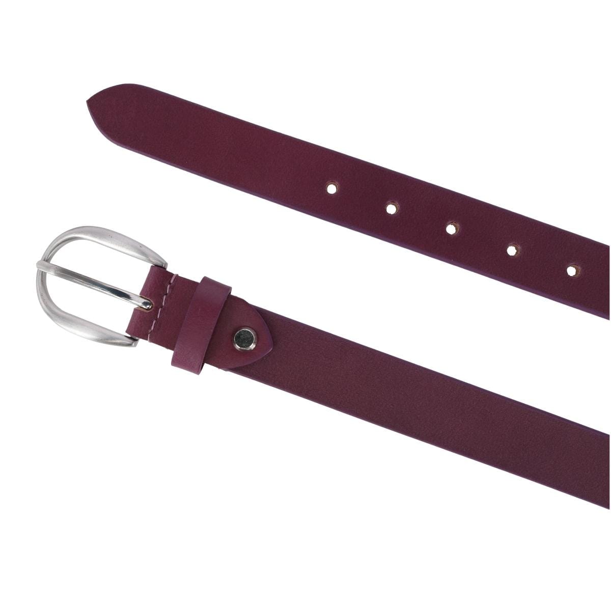 CTM® Women's Adjustable Smooth Leather Dress Belt - Purple