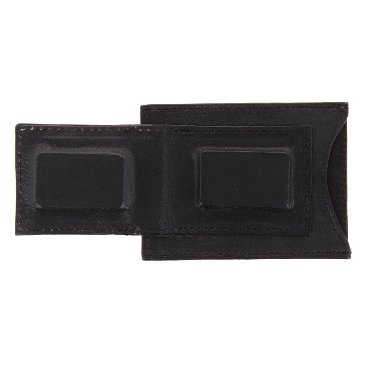 CTM® Men's Leather Money Clip Wallet with ID Window & Slip Pocket - Black