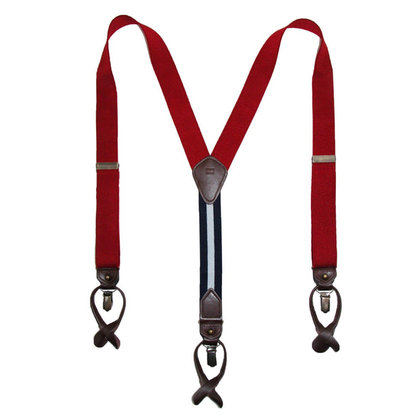 Men's Elastic Convertible Button & Clip End Suspenders