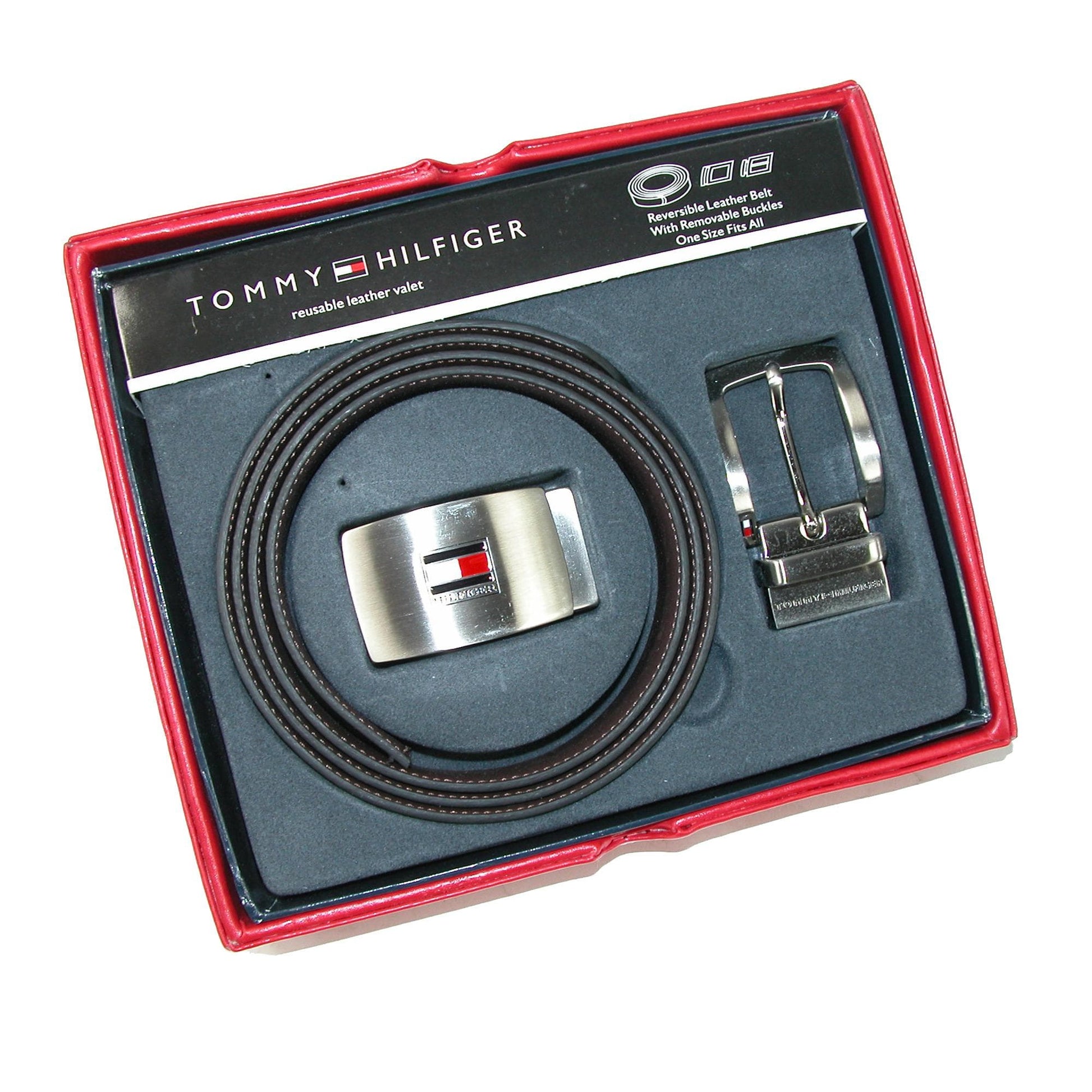 Tommy Hilfiger Men's Reversible Leather Belt and Buckles Boxed Gift Set - Men's Reversible Leather Belt and Buckles Boxed Gift Set
