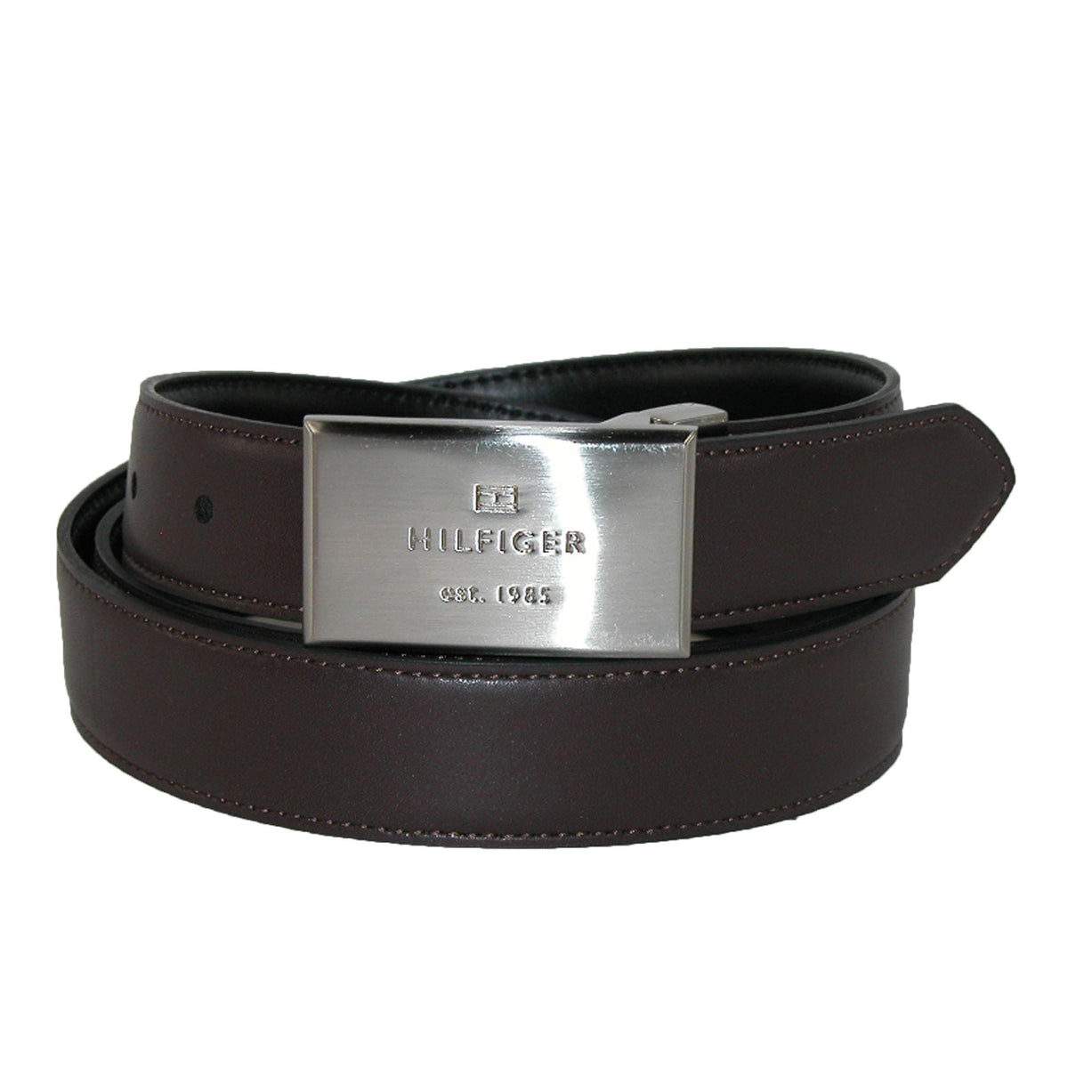 Tommy Hilfiger Men's Reversible 1-inch Leather Belt and Buckles Gift Set - Black