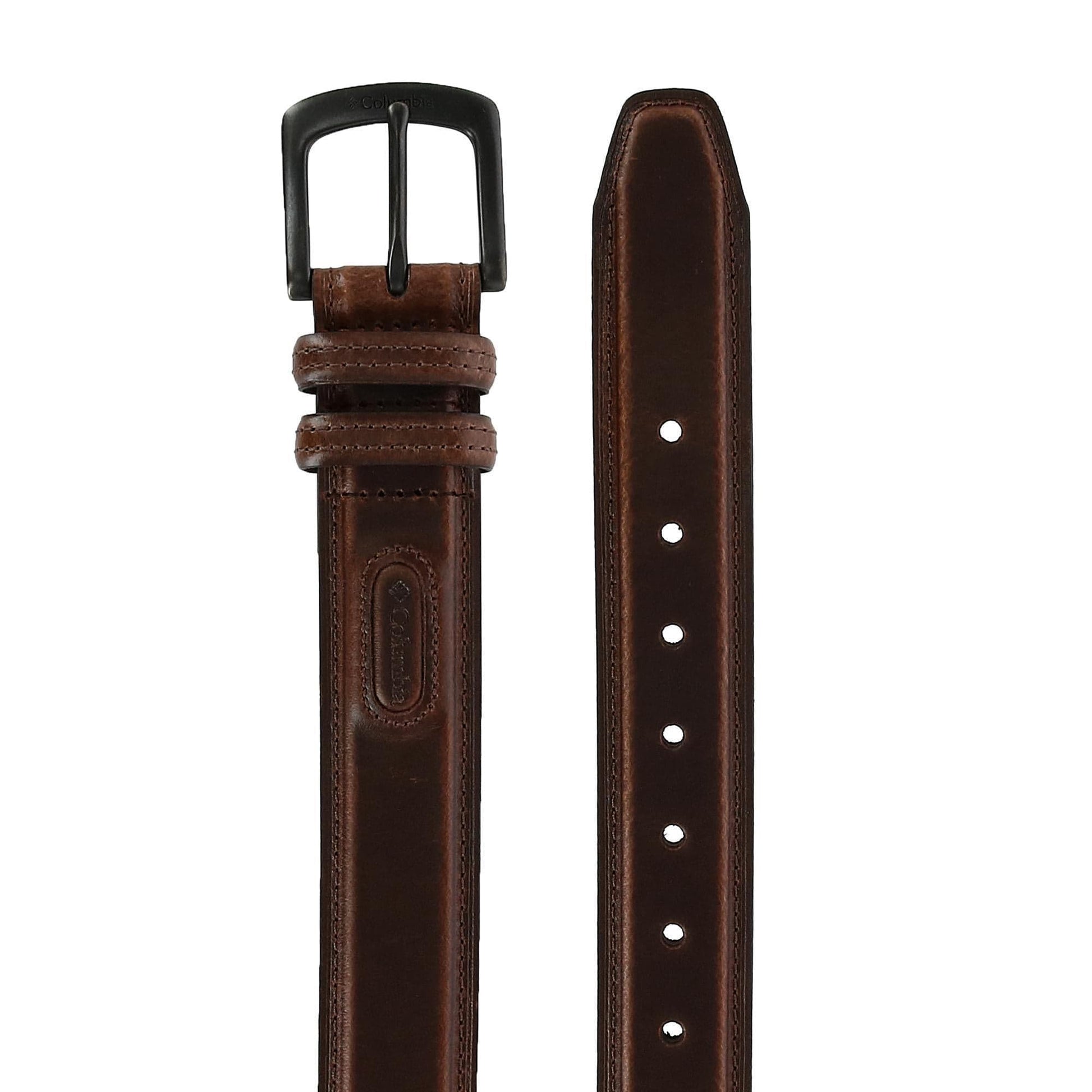 Columbia Men's Leather Double Loop Padded Belt - Brown