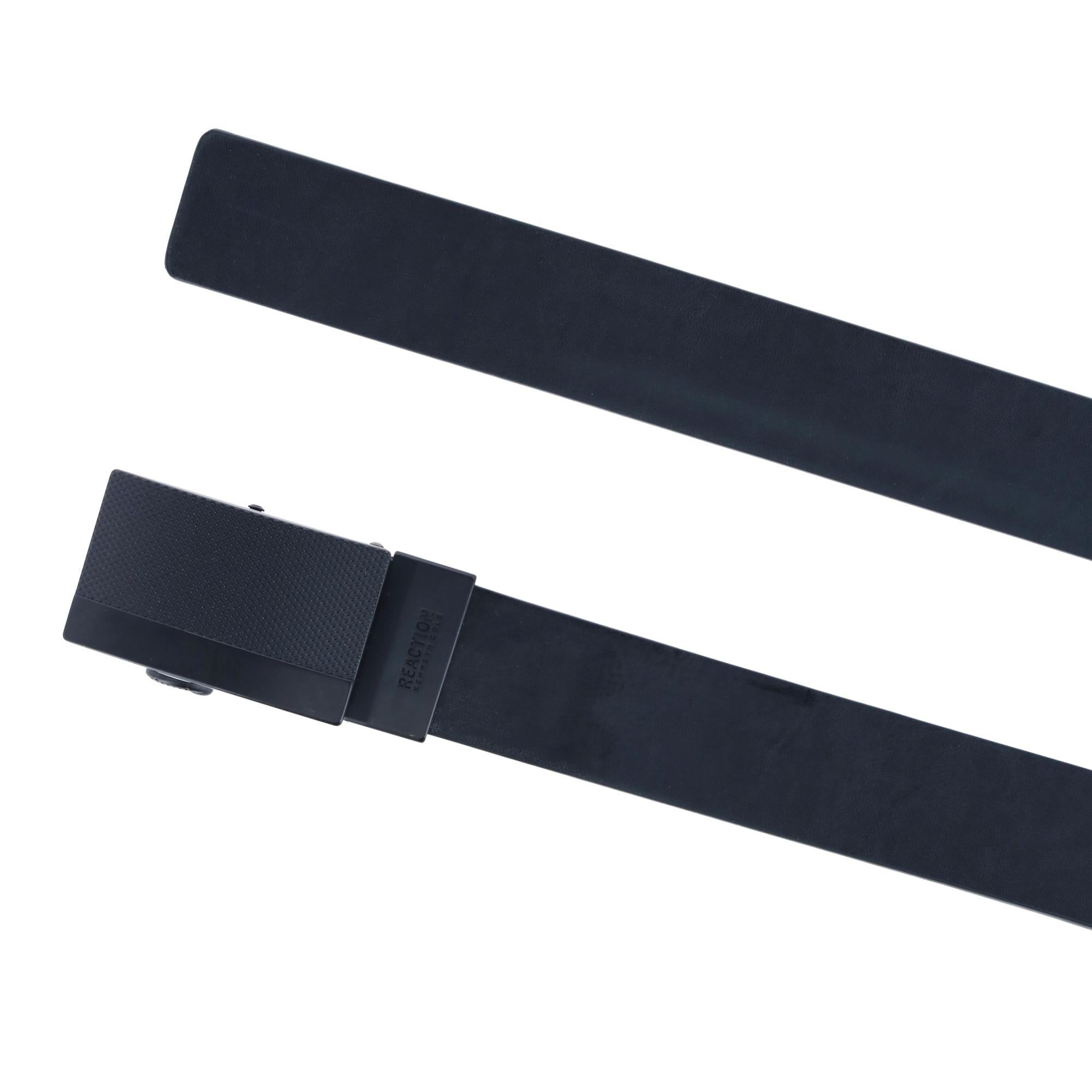 Kenneth Cole Men's Matte Plaque Compression Buckled Belt - Black