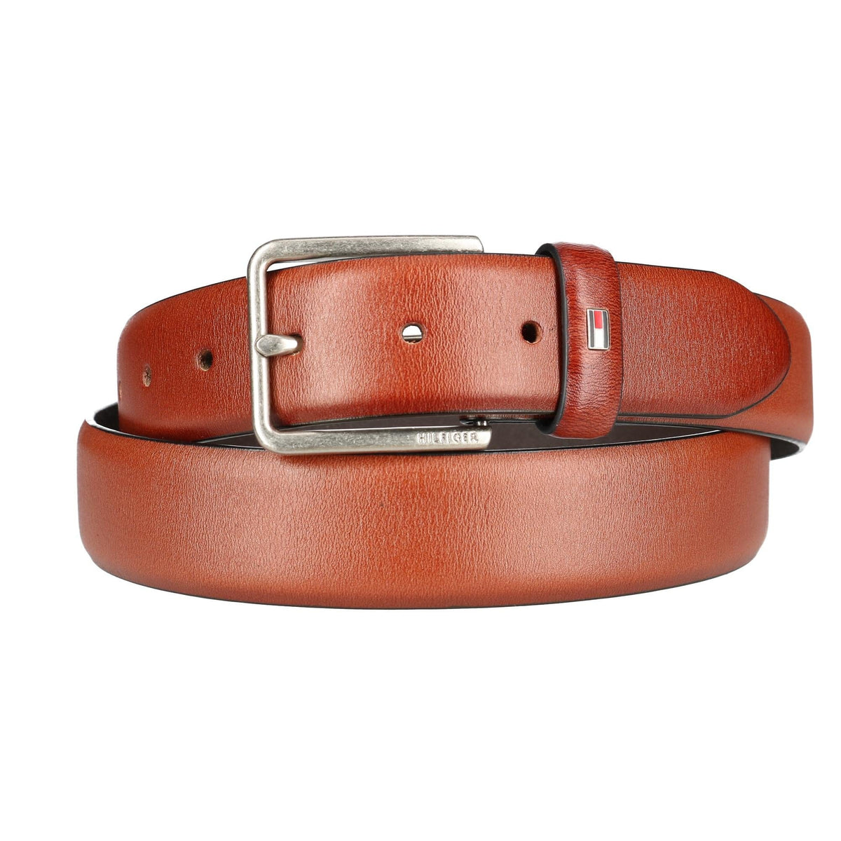 Tommy Hilfiger Men's Smooth Feather Edge Leather Belt - Brown