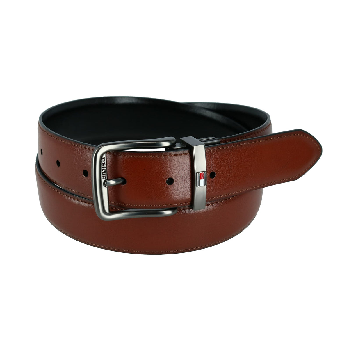 Tommy Hilfiger Men's Stretch Leather Reversible Belt - Tan to Black