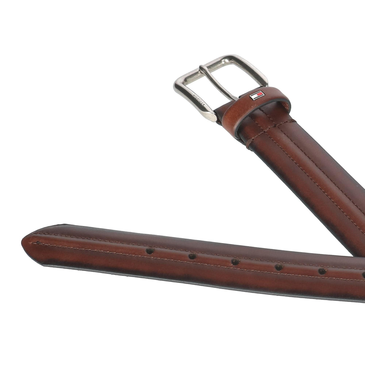 Tommy Hilfiger Men's Center Ridge Detail Casual Belt - Brown