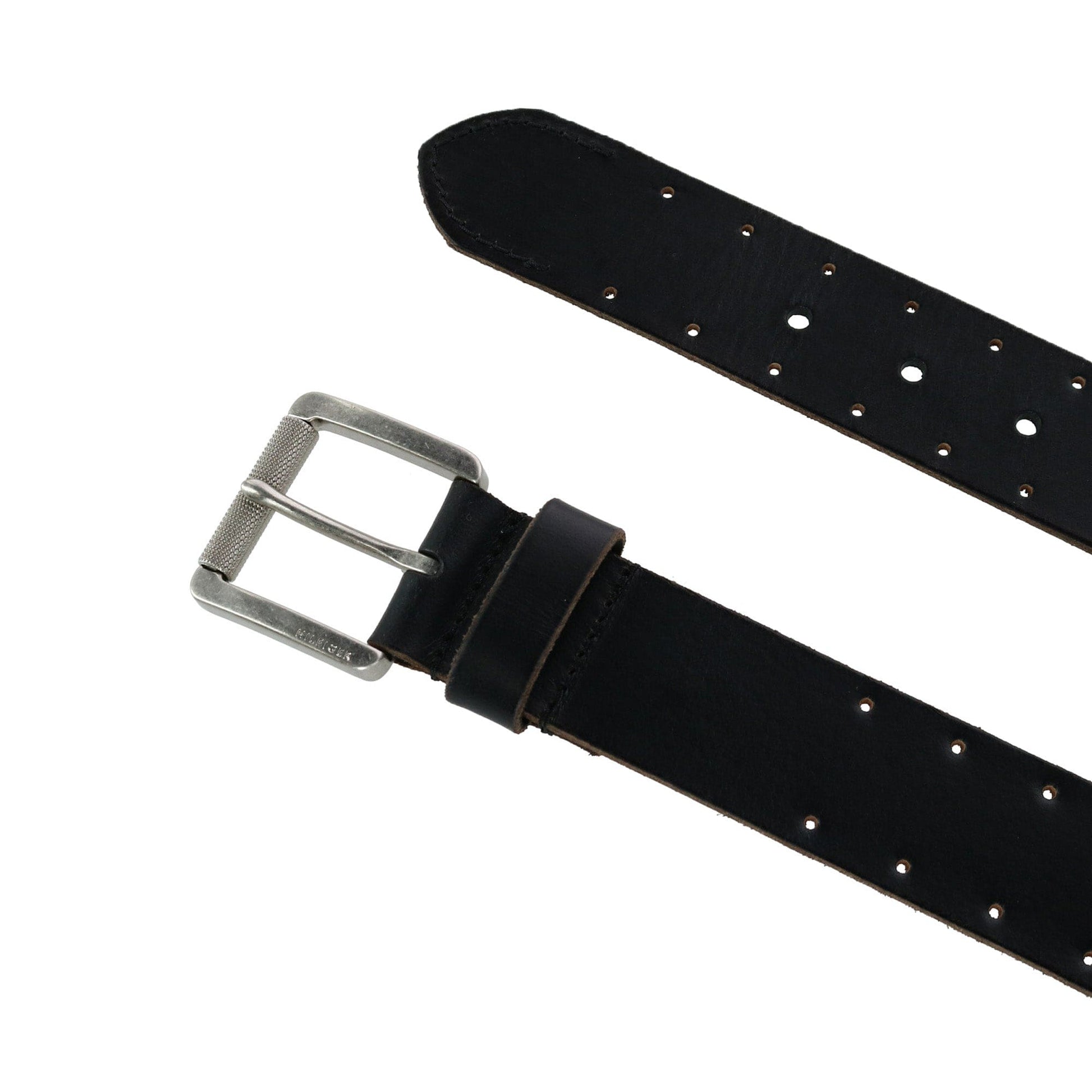 Tommy Hilfiger Men's Leather Bridle Belt with Perforations - Black