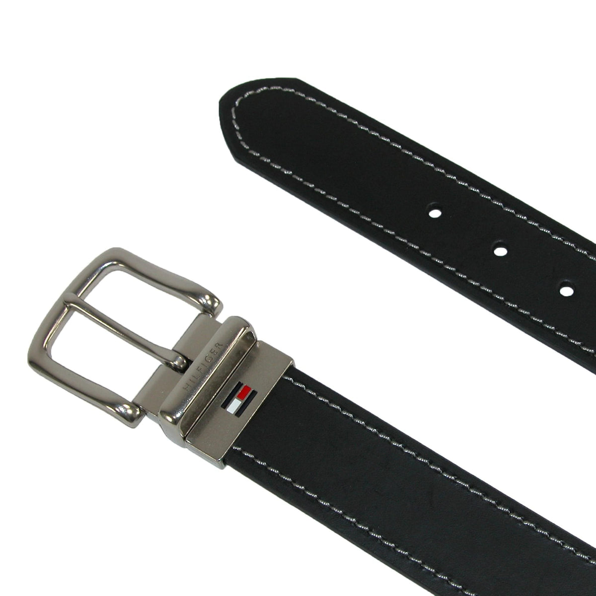 Tommy Hilfiger Men's Reversible Belt with Contrast Stitch - Black to Brown
