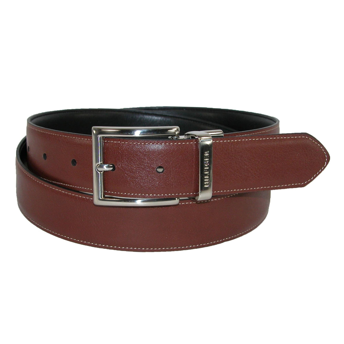Tommy Hilfiger Men's Feather Edge Reversible 32mm Belt - Black to Tan