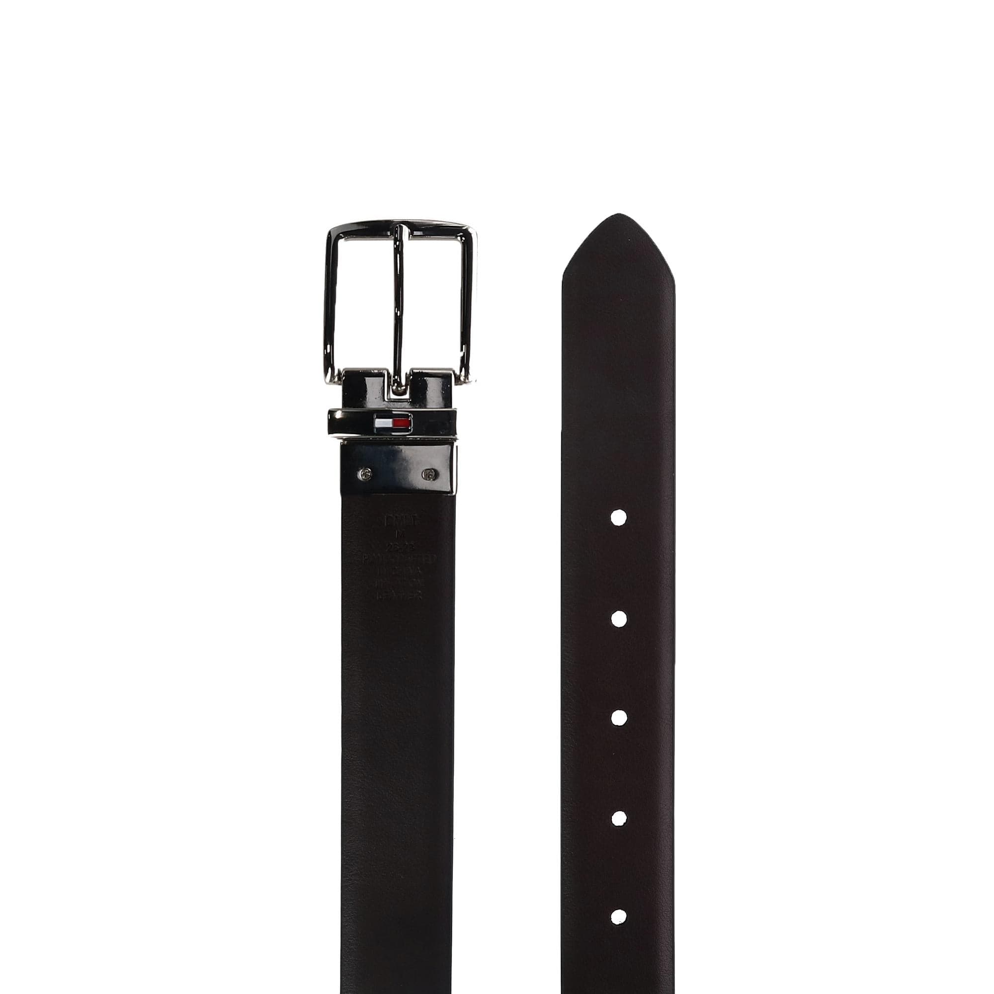 Tommy Hilfiger Boy's Reversible Smooth Feather Edge Dress Belt - Black to Brown