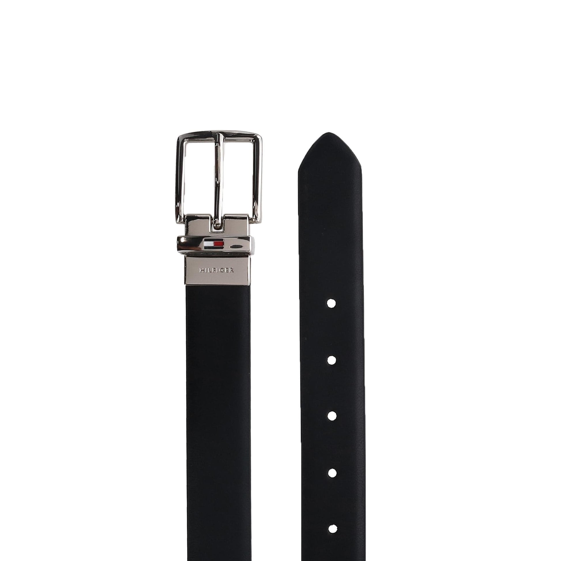 Tommy Hilfiger Boy's Reversible Smooth Feather Edge Dress Belt - Black to Brown