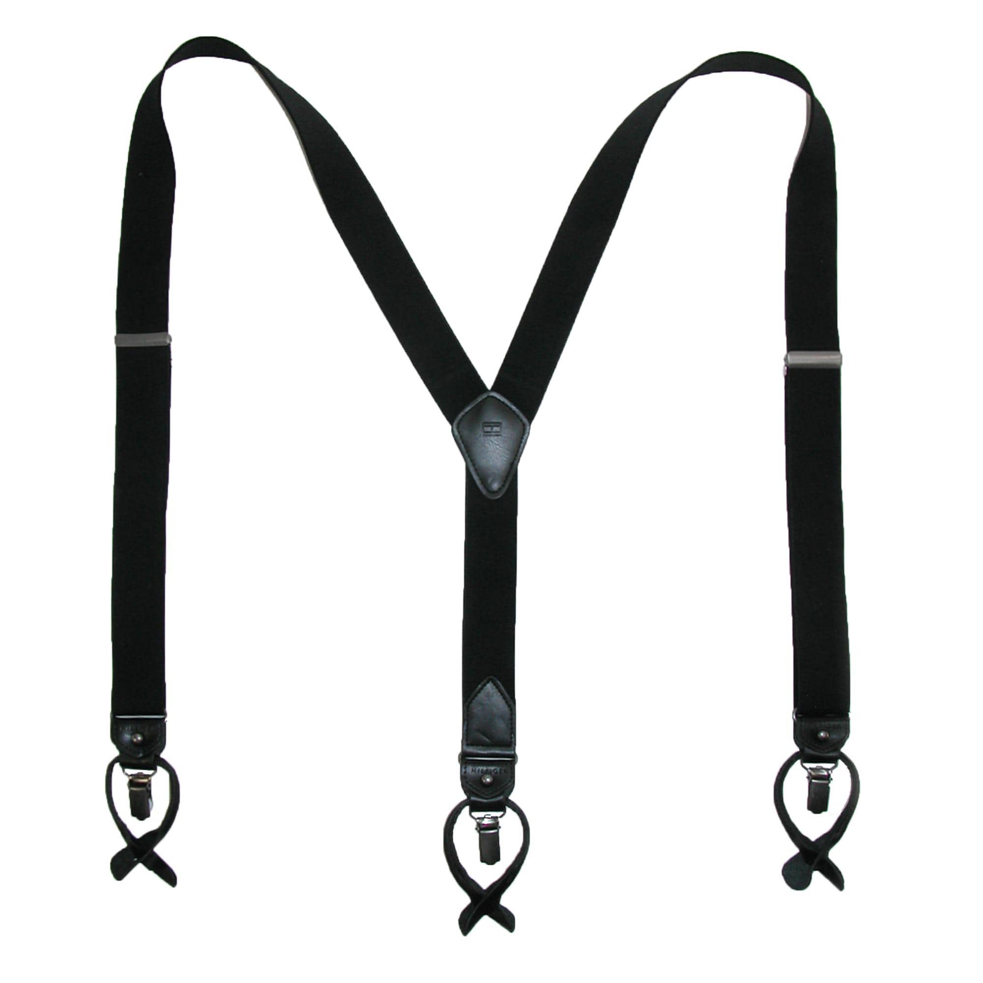 Tommy Hilfiger Men's Elastic Solid Convertible Clip & Button End Suspender