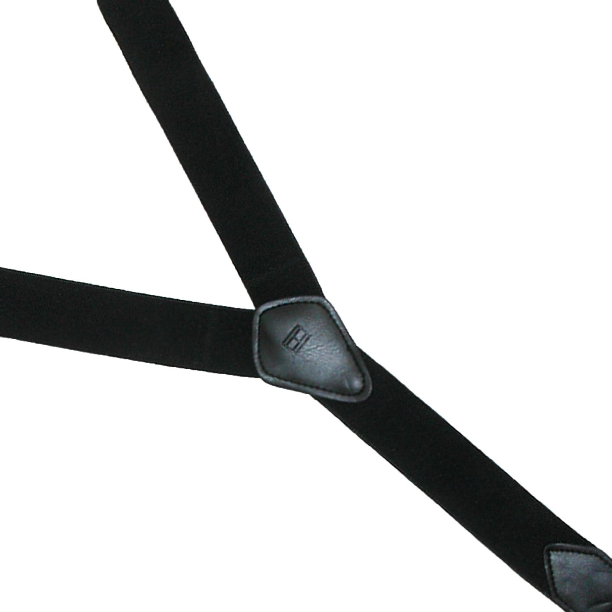 Tommy Hilfiger Men's Elastic Solid Convertible Clip & Button End Suspender - Black