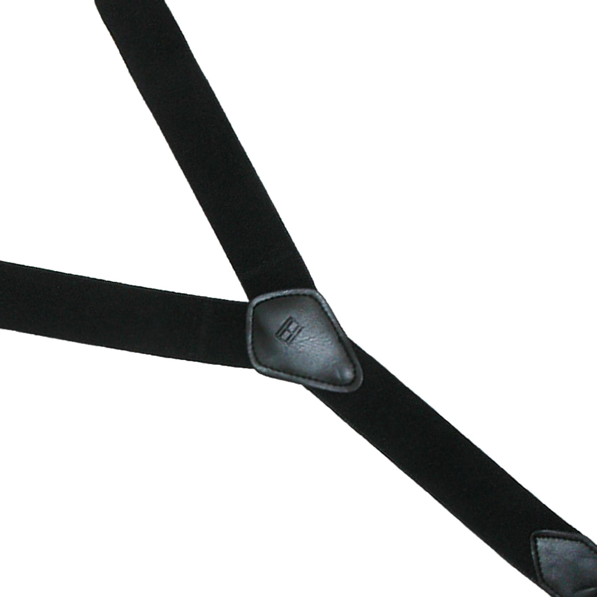 Tommy Hilfiger Men's Elastic Solid Convertible Clip & Button End Suspender - Black