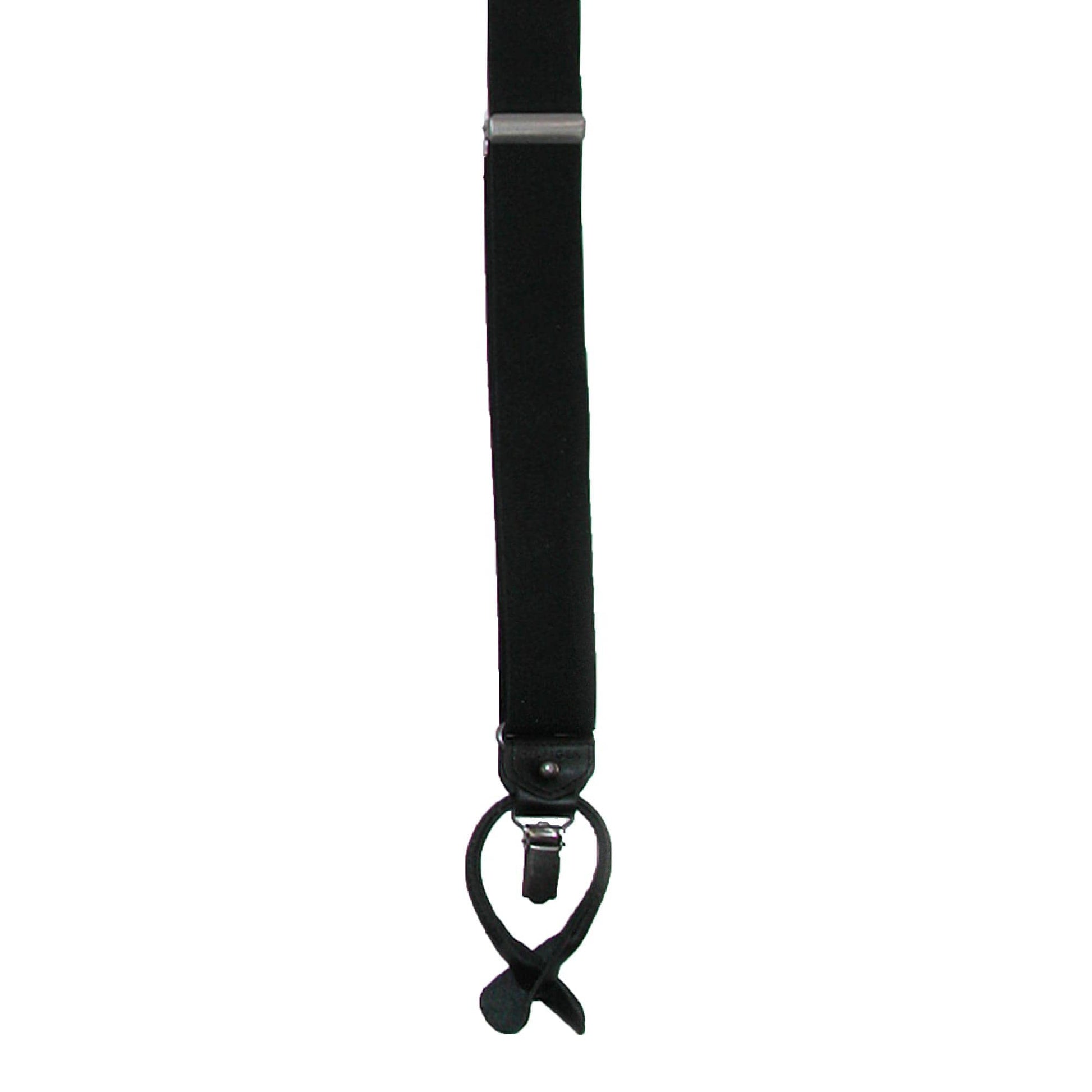 Tommy Hilfiger Men's Elastic Solid Convertible Clip & Button End Suspender - Black