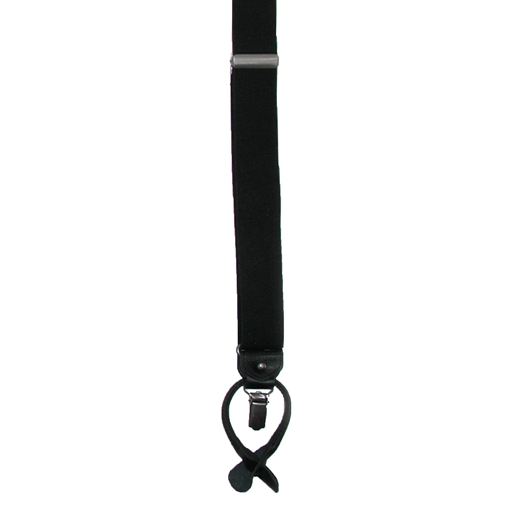 Tommy Hilfiger Men's Elastic Solid Convertible Clip & Button End Suspender - Black