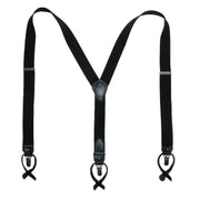 Men's Elastic Solid Convertible Clip & Button End Suspender