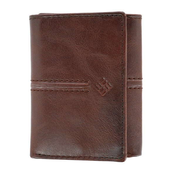 Men's RFID Protected Trifold Wallet with Double Row Stitching