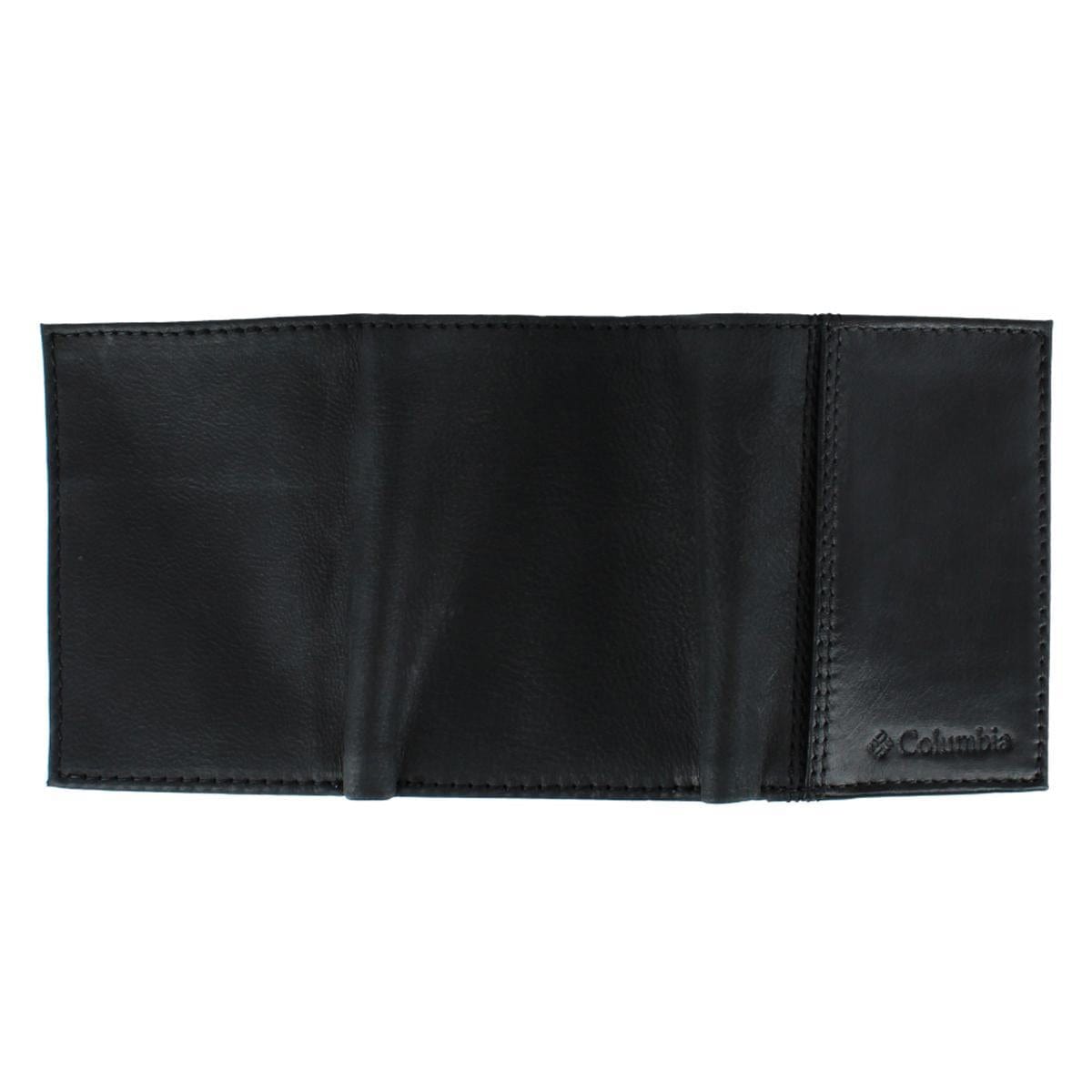Columbia Men's Leather RFID Trifold Wallet with Front Pocket - Black