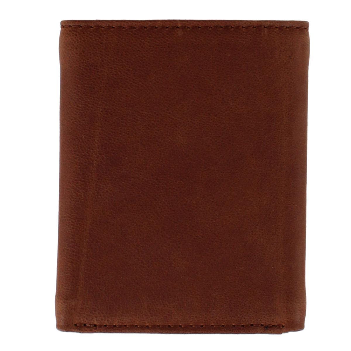 Columbia Men's Leather RFID Trifold Wallet with Front Pocket - Tan
