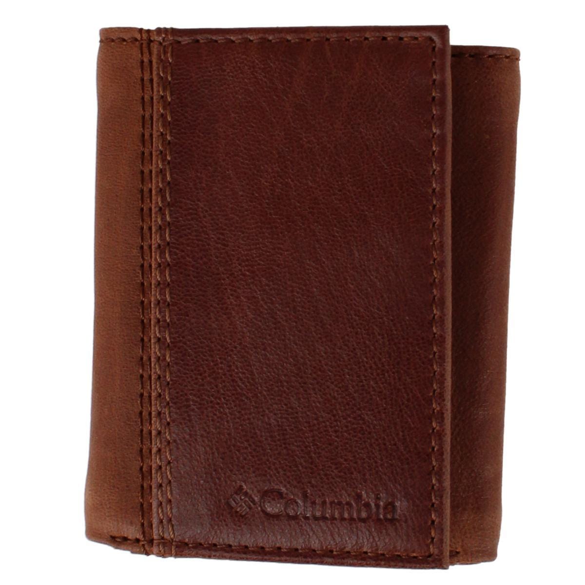 Columbia Men's Leather RFID Trifold Wallet with Front Pocket - Men's Leather RFID Trifold Wallet with Front Pocket