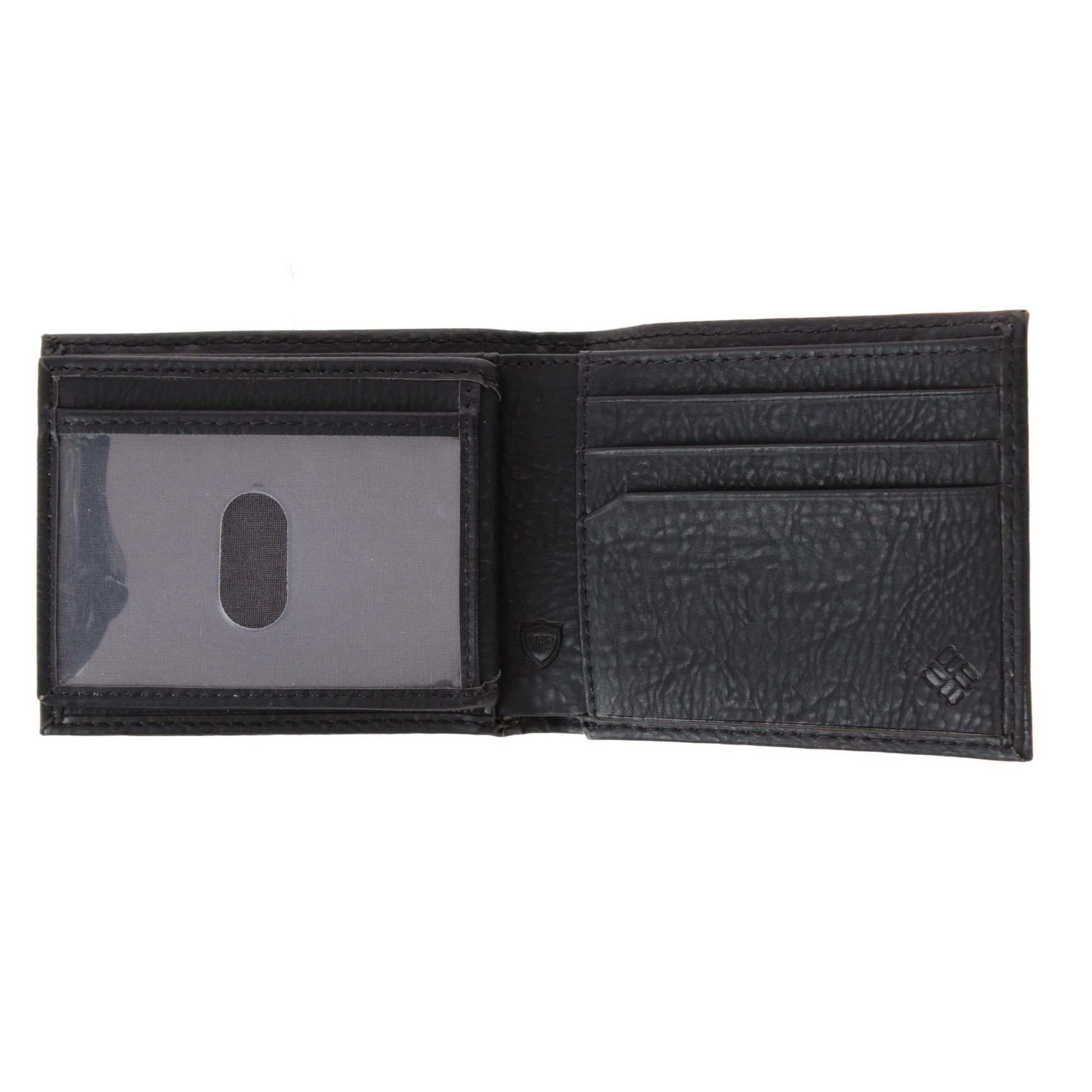 Columbia Men's Leather RFID Protected Extra Capacity Slim Bifold Wallet - Black