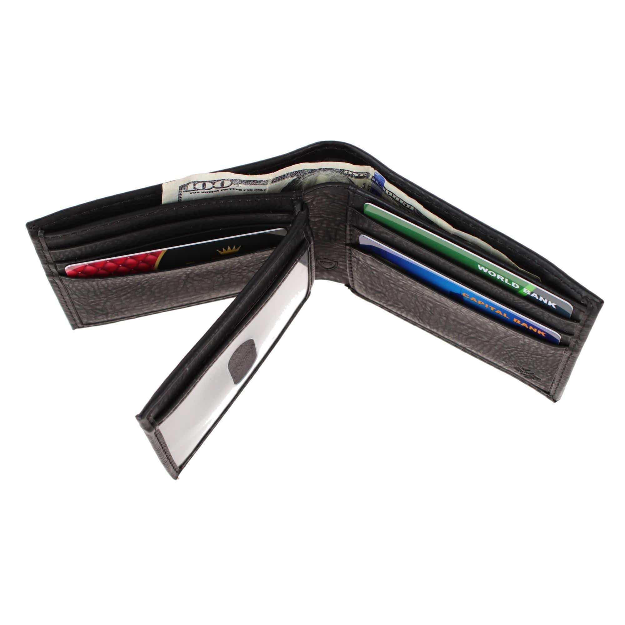Columbia Men's Leather RFID Protected Extra Capacity Slim Bifold Wallet - Black