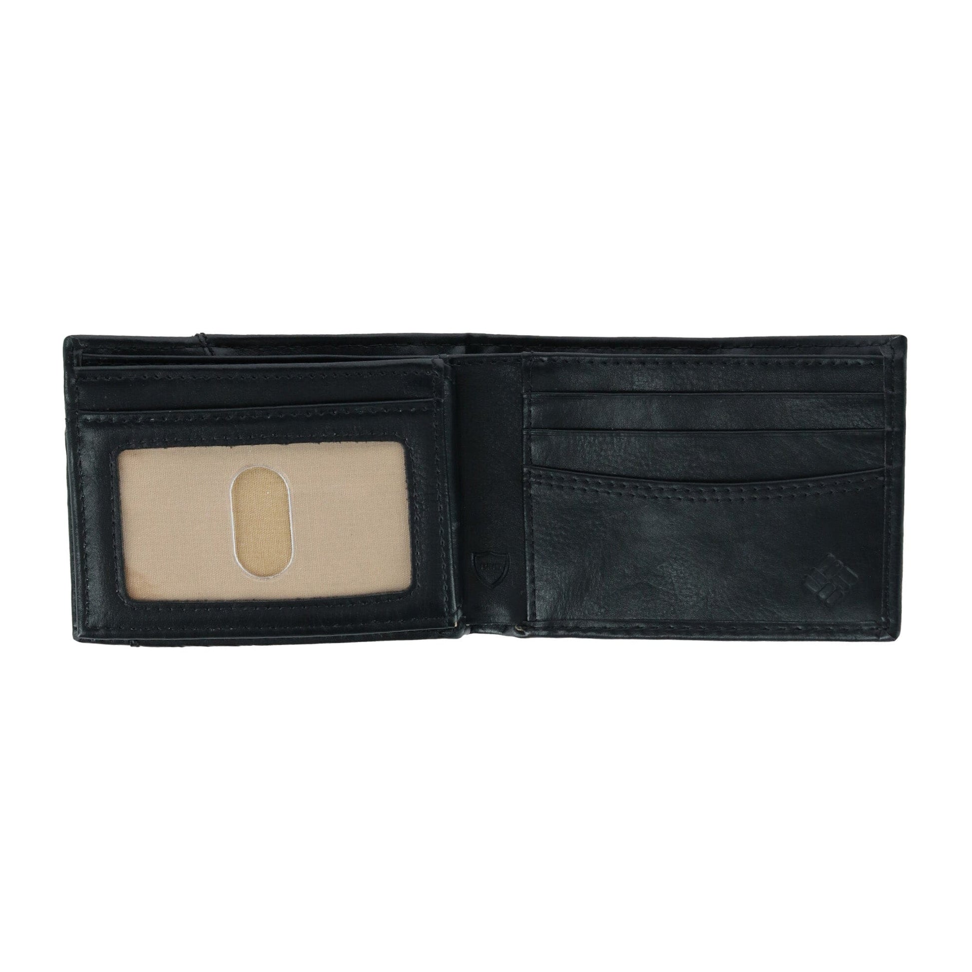 Columbia Men's Leather RFID Bifold Wallet with Exterior Pocket - Black