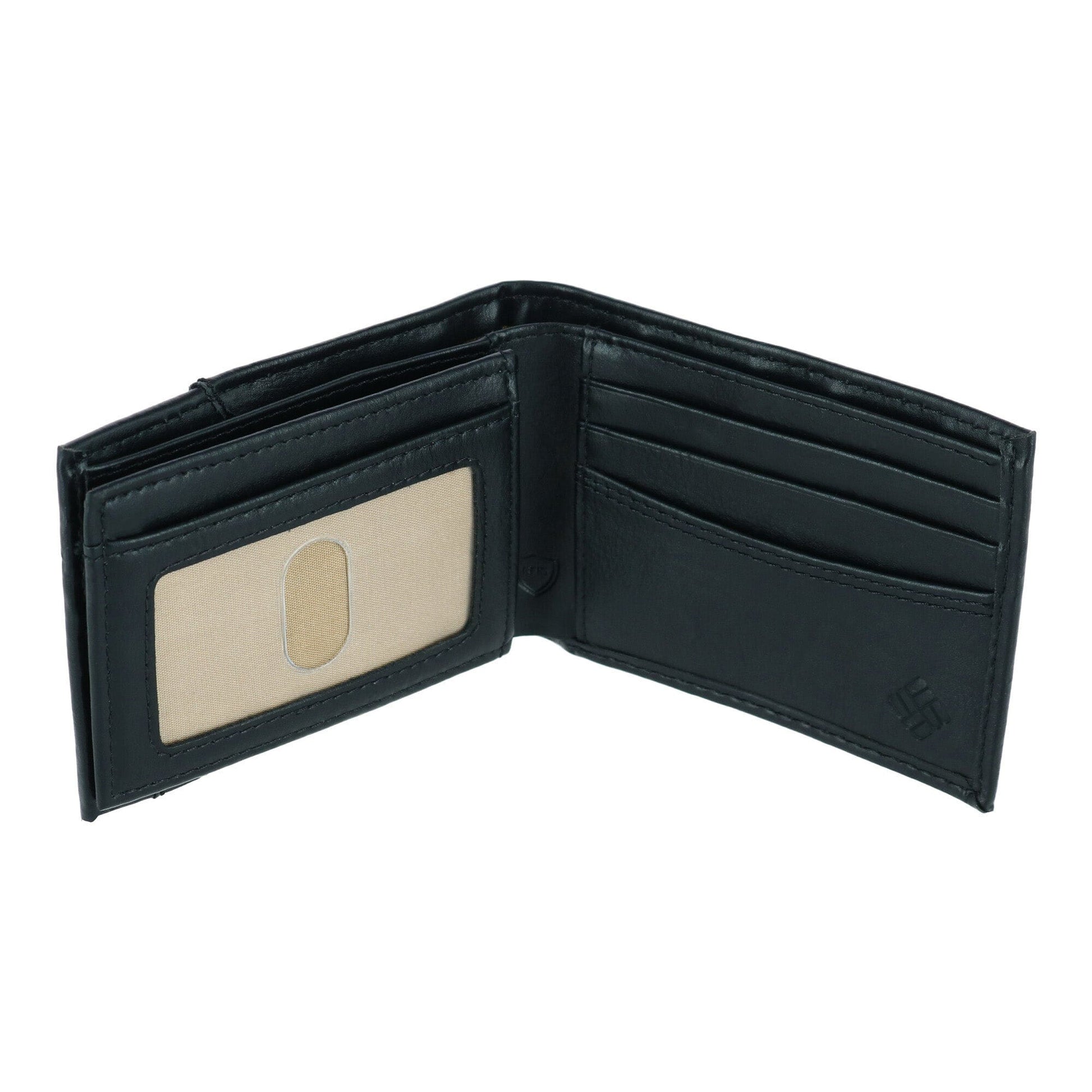 Columbia Men's Leather RFID Bifold Wallet with Exterior Pocket - Black