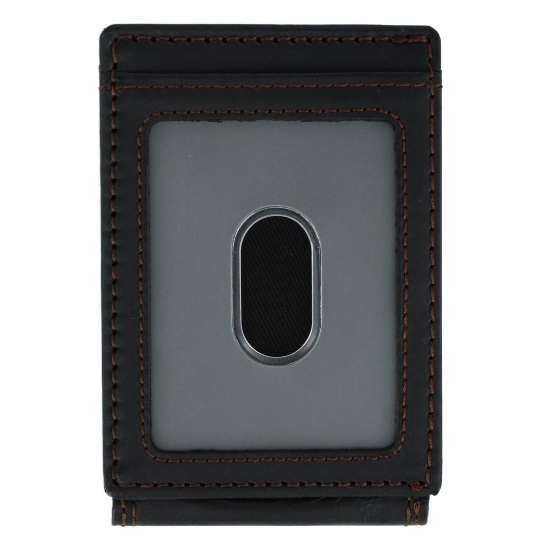 Columbia Men's Leather RFID Magnetic Front Pocket Wallet - Black