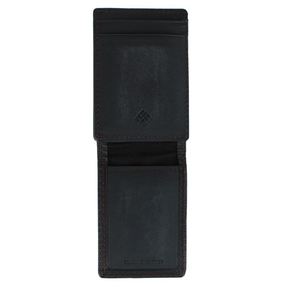 Columbia Men's Leather RFID Magnetic Front Pocket Wallet - Black