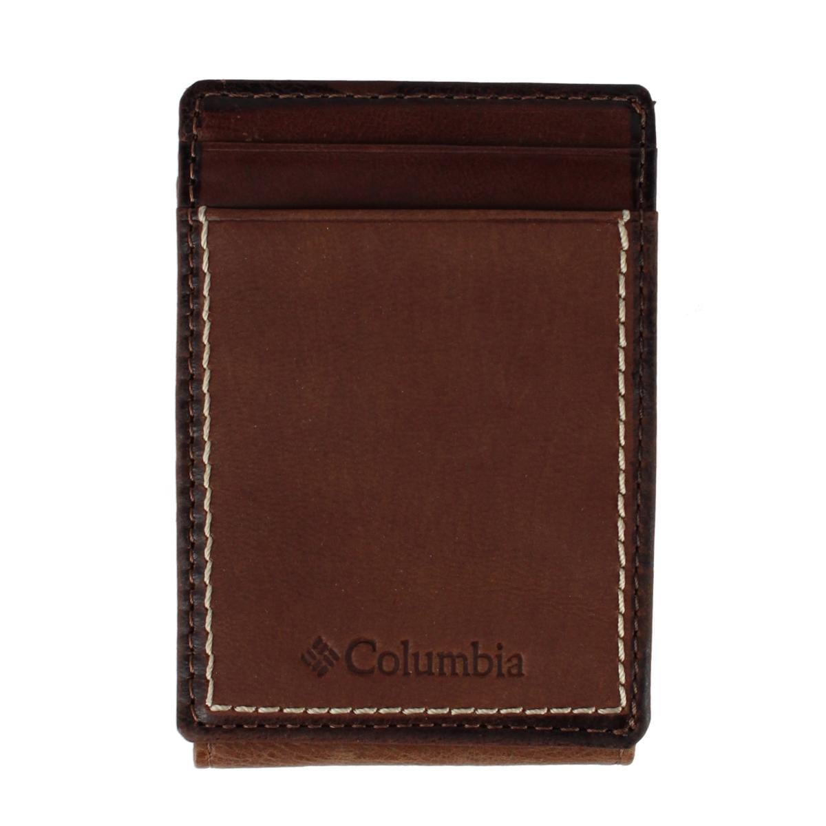 Columbia Men's Leather RFID Front Pocket Wallet with Magnetic Money Clip