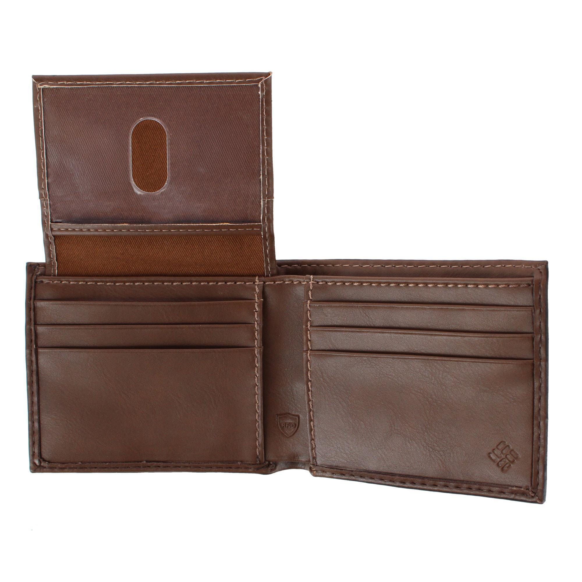 Columbia Men's RFID Protected Passcase Bifold Wallet - Brown