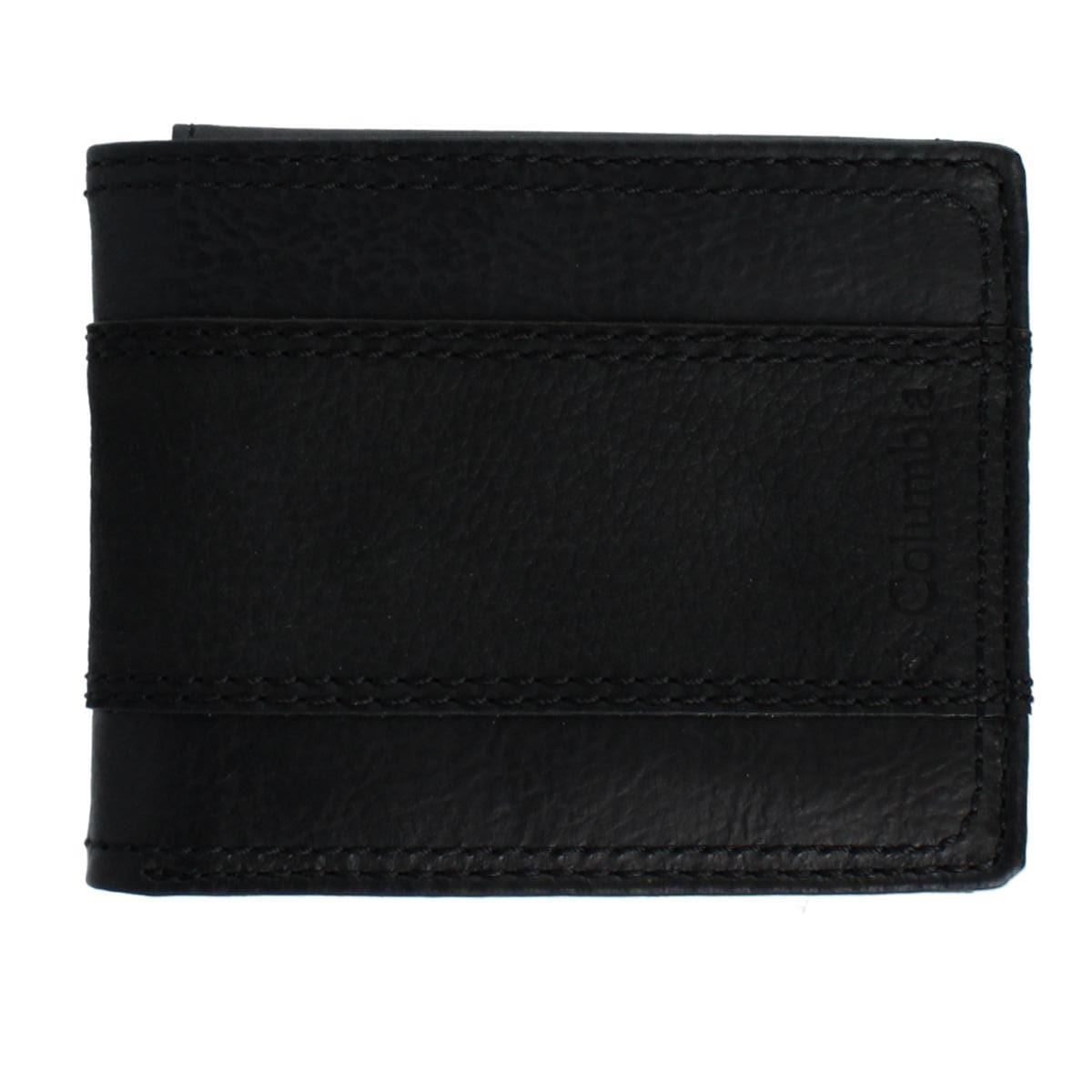 Columbia Men's Leather RFID Two Tone Bifold Wallet - Black