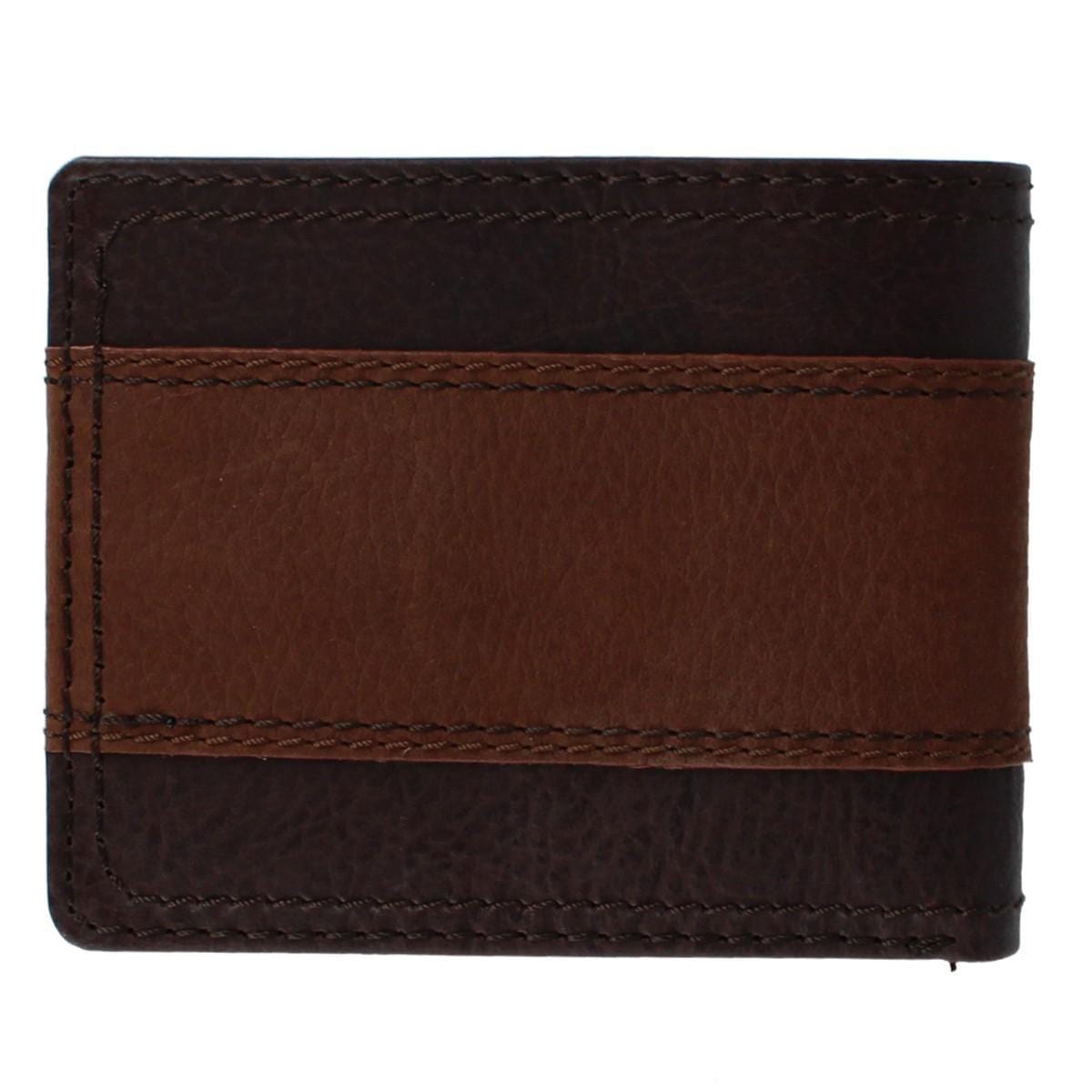 Columbia Men's Leather RFID Two Tone Bifold Wallet - Brown
