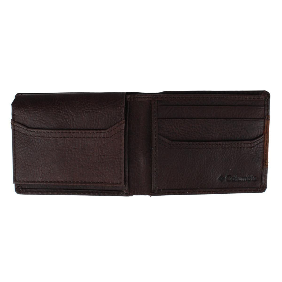 Columbia Men's Leather RFID Two Tone Bifold Wallet - Brown