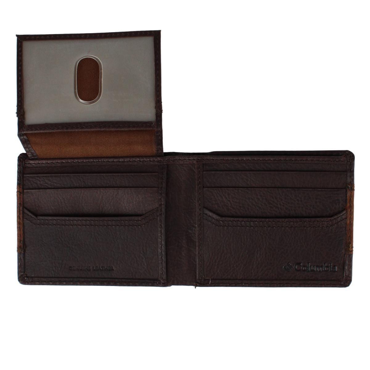 Columbia Men's Leather RFID Two Tone Bifold Wallet - Brown