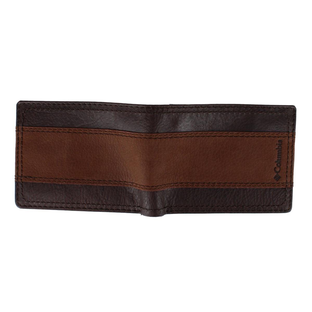 Columbia Men's Leather RFID Two Tone Bifold Wallet - Brown