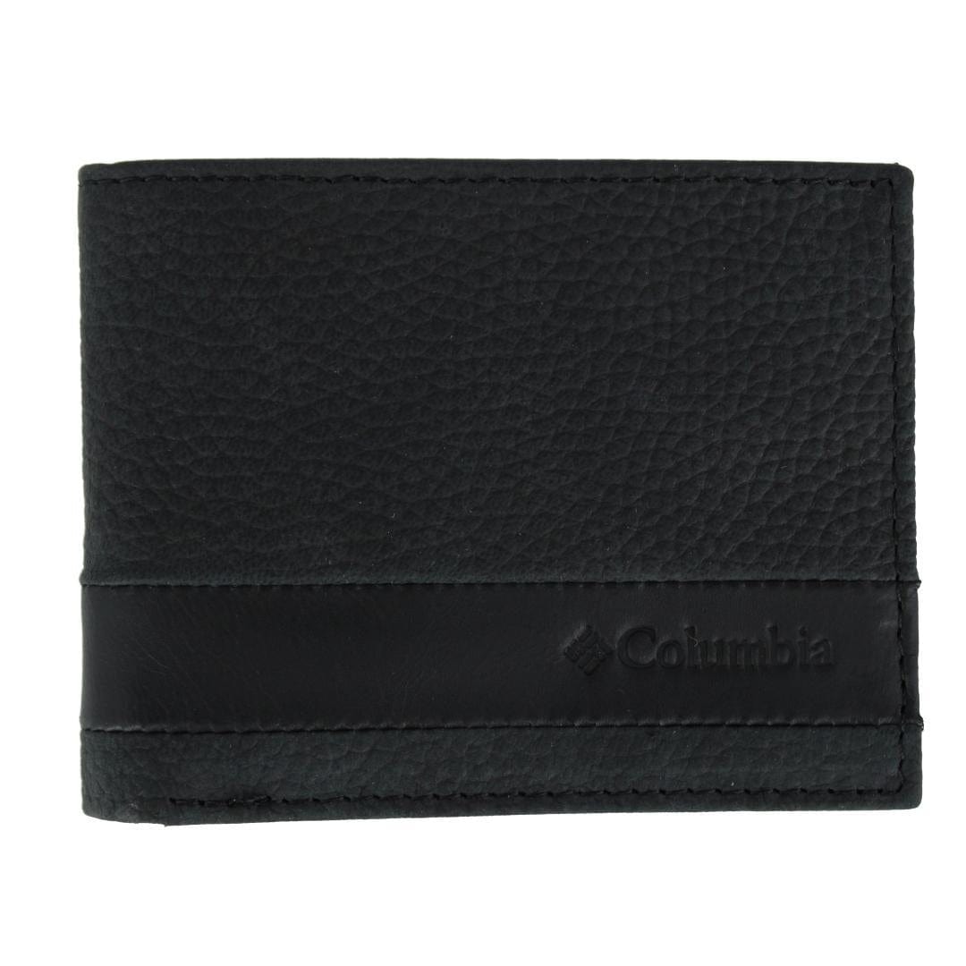 Columbia Men's Leather RFID Extra Capacity Slim Bifold Wallet - Black