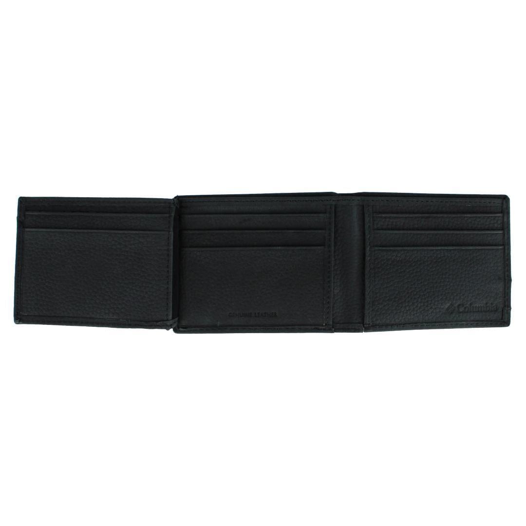 Columbia Men's Leather RFID Extra Capacity Slim Bifold Wallet - Black