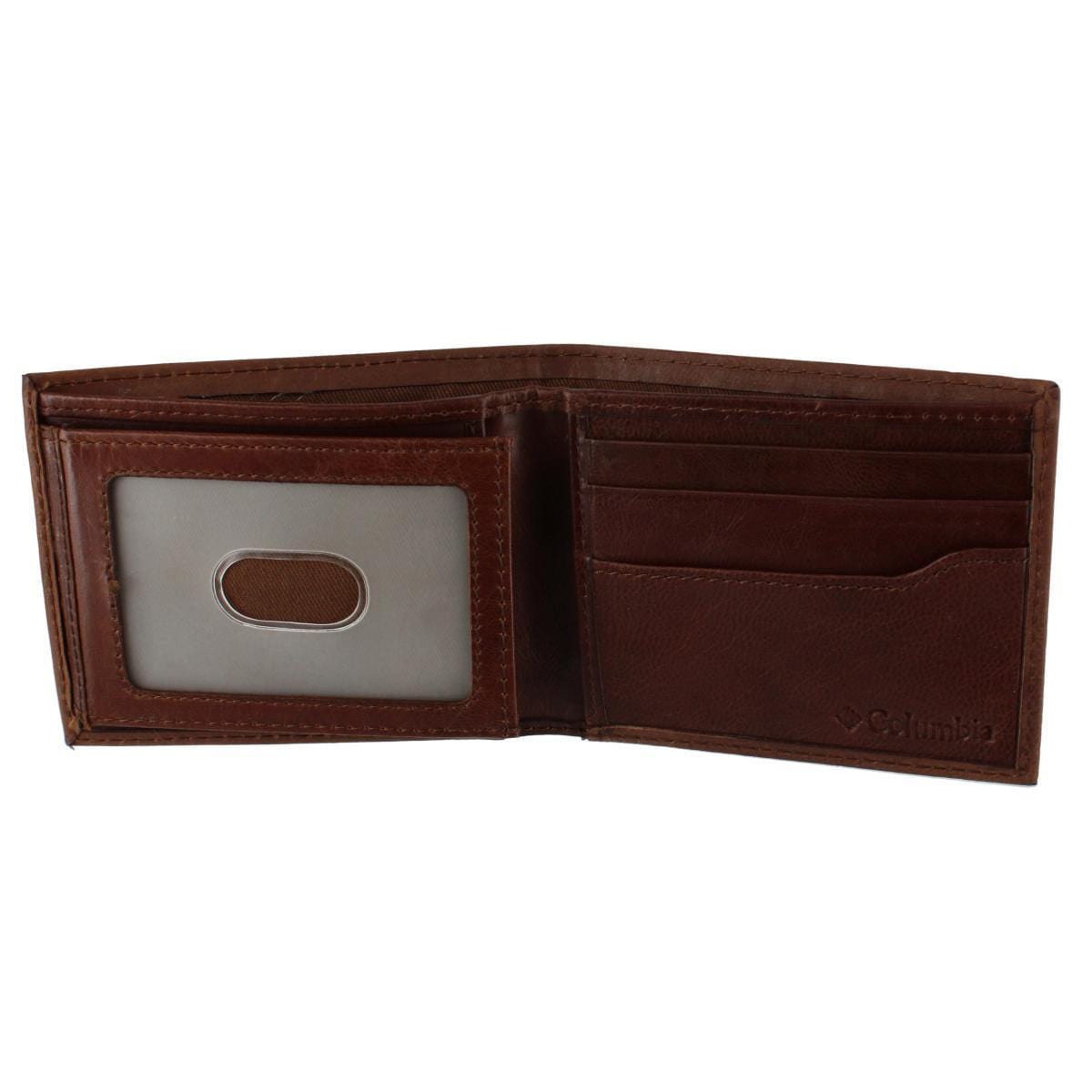 Columbia Men's Leather Traveler Bifold RFID Wallet - Brown