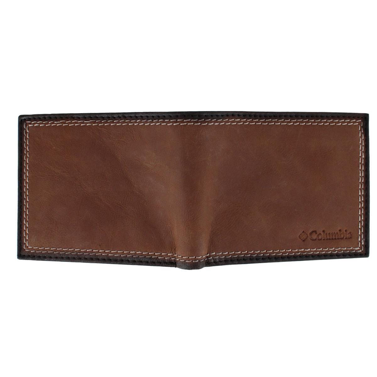 Columbia Men's Leather Traveler Bifold RFID Wallet - Brown